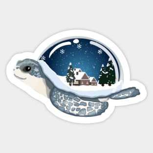 Turtle Snow Globe Sticker